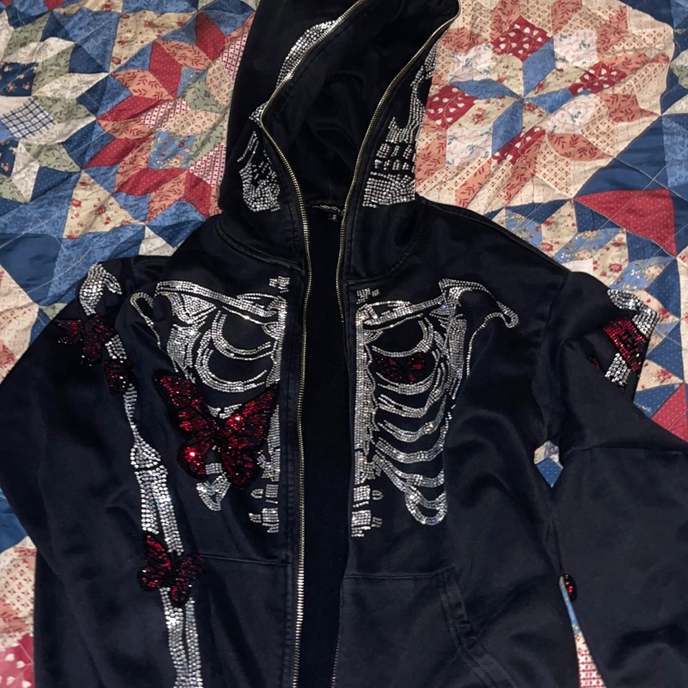 Dna full zip skeleton hoodie